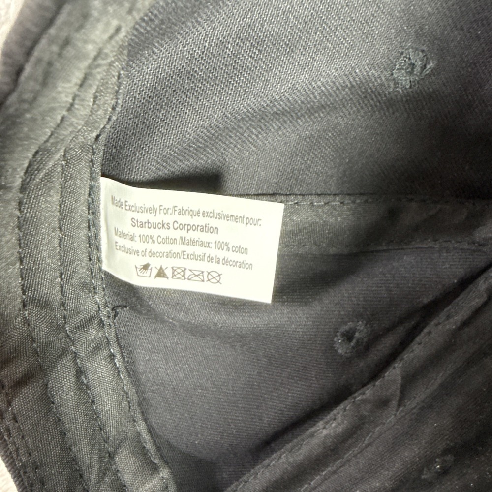 NEW Starbucks Coffee Employee Worker Hat Uniform Black Cap Strapback Job Cap - Picture 5 of 5